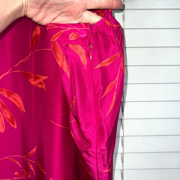 🚫SOLD! •NWT|•JONES NEW YORK•| 100% Silk Pink Orange Hibiscus Floral Skirt - Picture 7 of 14